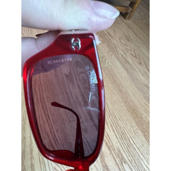 Vintage Chanel Sunglasses Rhinestones Red Made In Italy, Bought In Paris Y2K - Picture 15 of 16